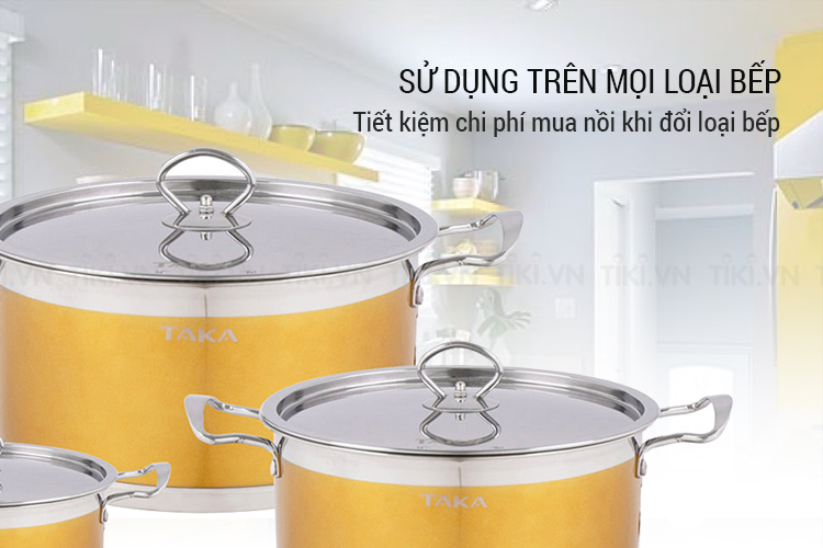 Bộ Nồi Inox Taka TKC03B (16 - 20 - 24cm)