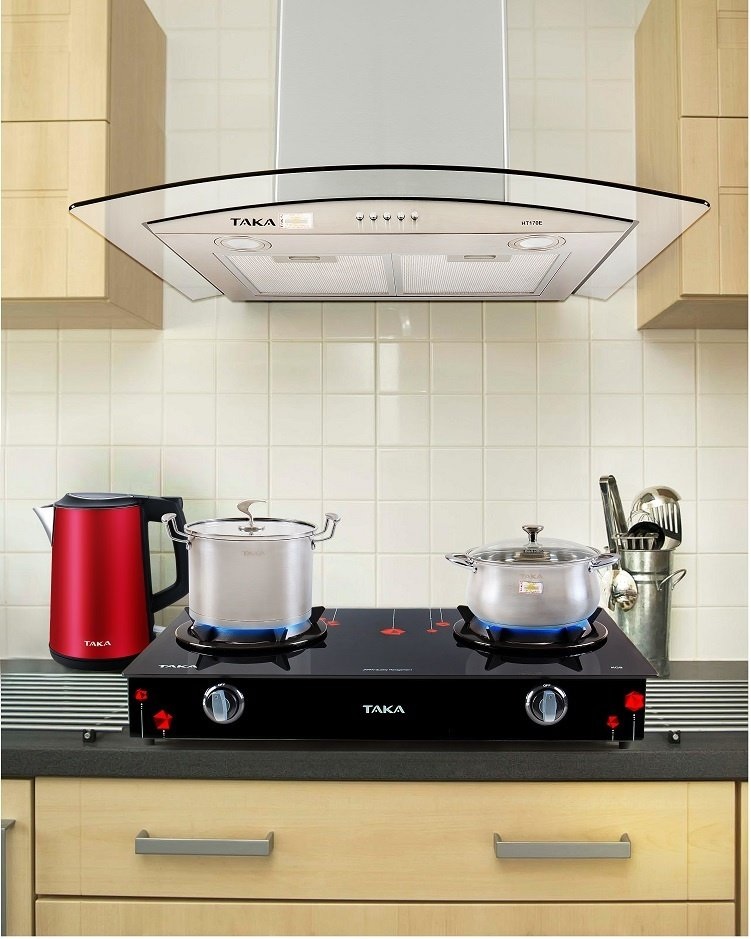 Máy Hút Mùi Bếp Kính Cong 7 Tấc TAKA HT170E + Kèm 2M Ống Mềm