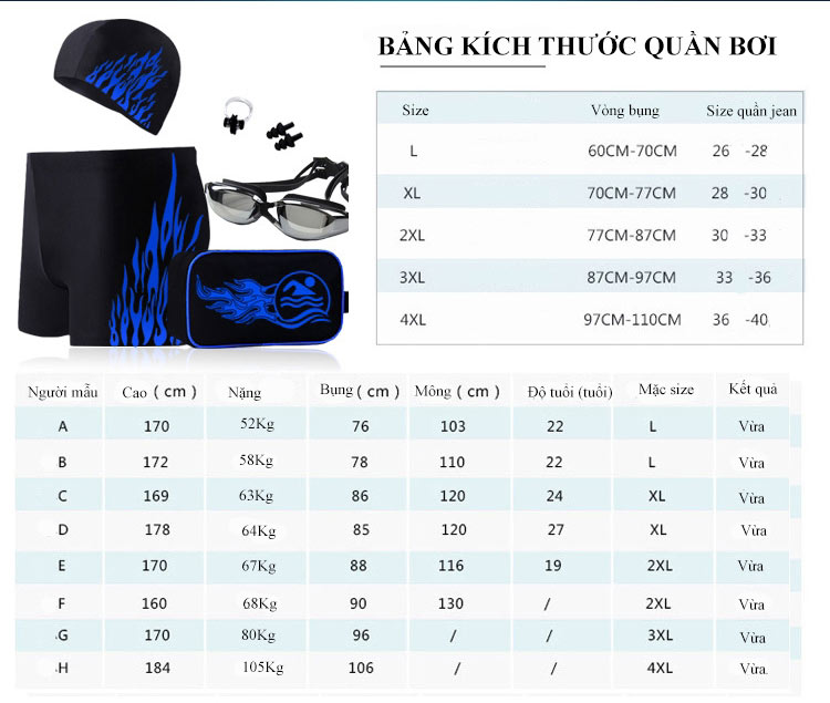 Combo đồ bơi 5 trong 1 ZOBEE QB 6014