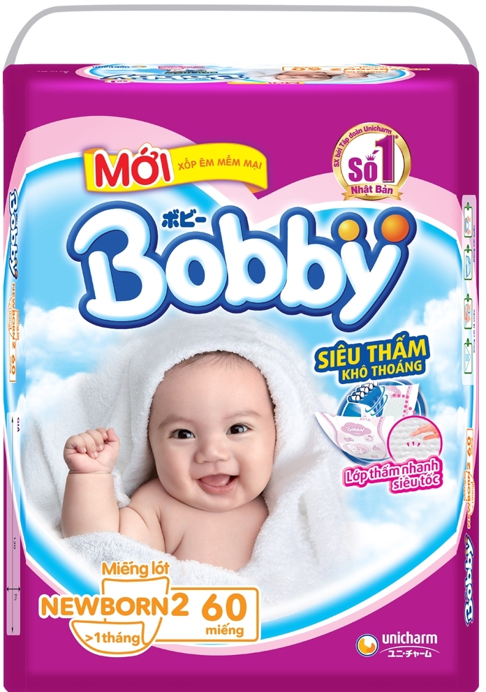 Miếng lót sơ sinh Bobby Newborn 2-60 (60 miếng)