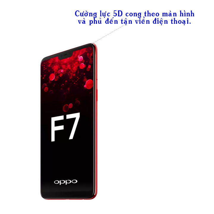 Kính Cường Lực 5D Full Màn Hình Cho Oppo F7 - Màu Đen