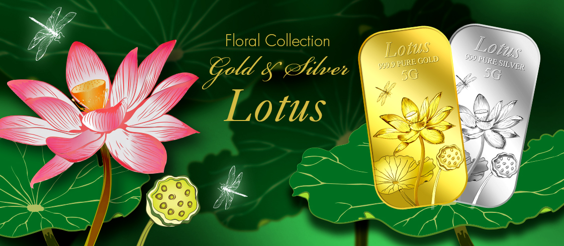 PUREGOLD miếng vàng hình hoa sen 1G - vàng nhập khẩu Singapore