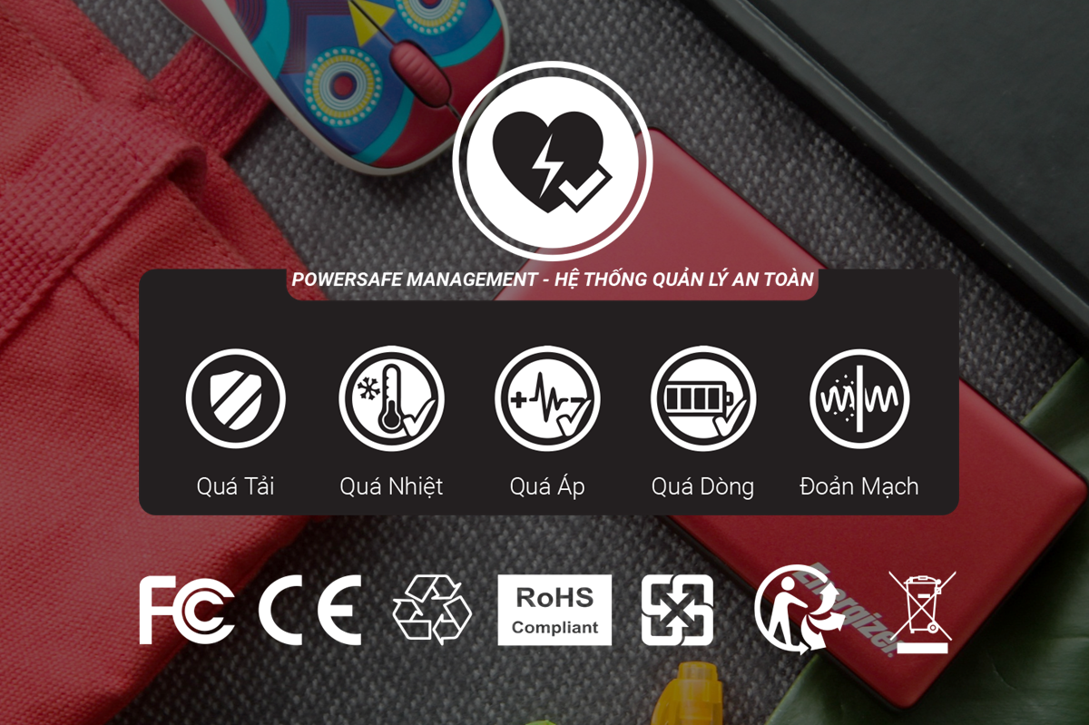 Pin Sạc Dự Phòng Energizer 10.000 mAh UE10015RD Limited Edition (Đỏ) - Hàng Chính Hãng