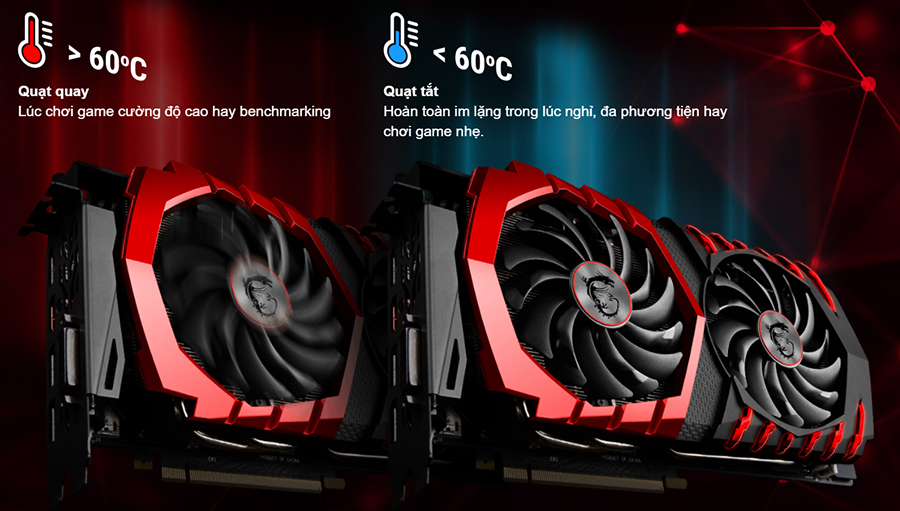 Card Màn Hình VGA MSI GTX 1060 GAMING X 6GB 192BIT 2 Fan 8-Pin DP HDMI DVI - Hàng Chính Hãng