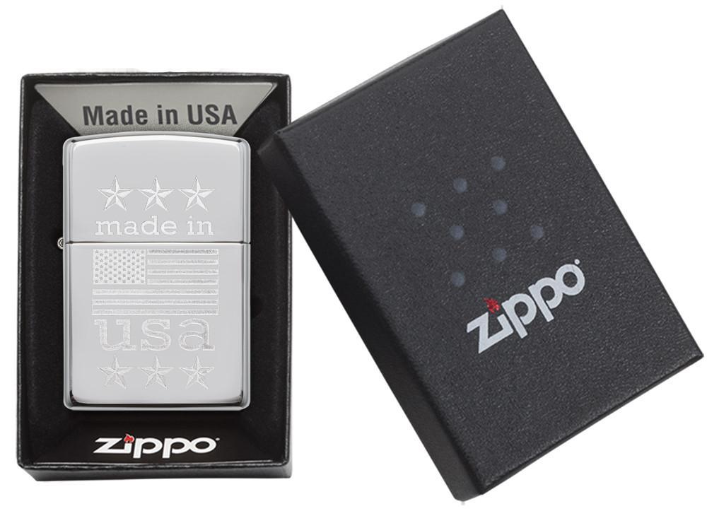 Zippo-Made-In-The-USA-With-Flag-Polished-Chrome-29430-5