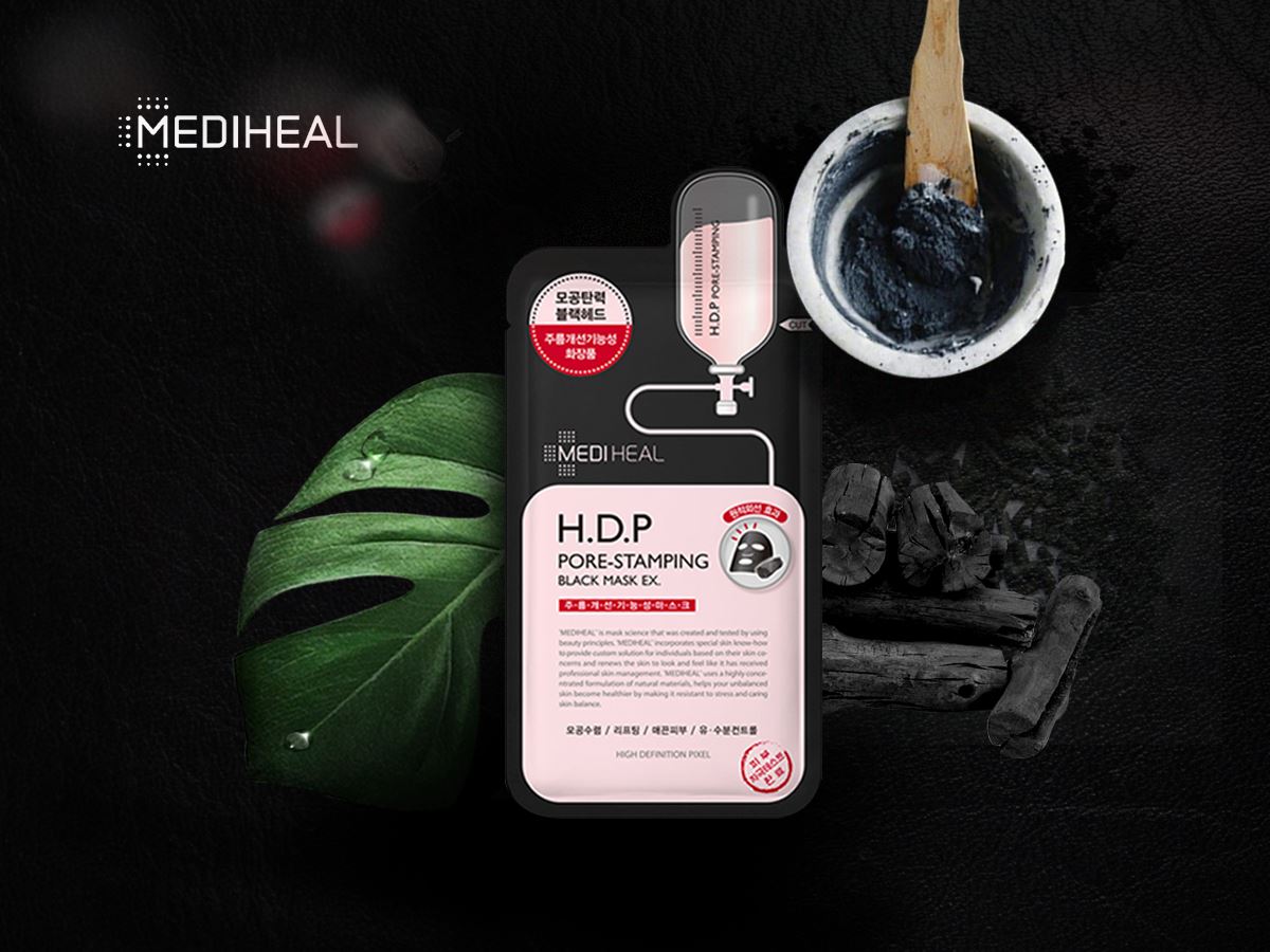 Mặt Nạ Than Hoạt Tính Loại Bỏ Bã Nhờn Và Làm Mịn Da Mediheal H.D.P Pore-Stamping Charcoal-Mineral Mask Ex 25ml