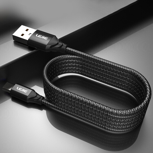 Cáp Dữ Liệu/ Sạc Điện Thoại Lejie LUMC-2200B Cho Millet/ Samsung/ Huawei/ Oppo - 2m - Đen