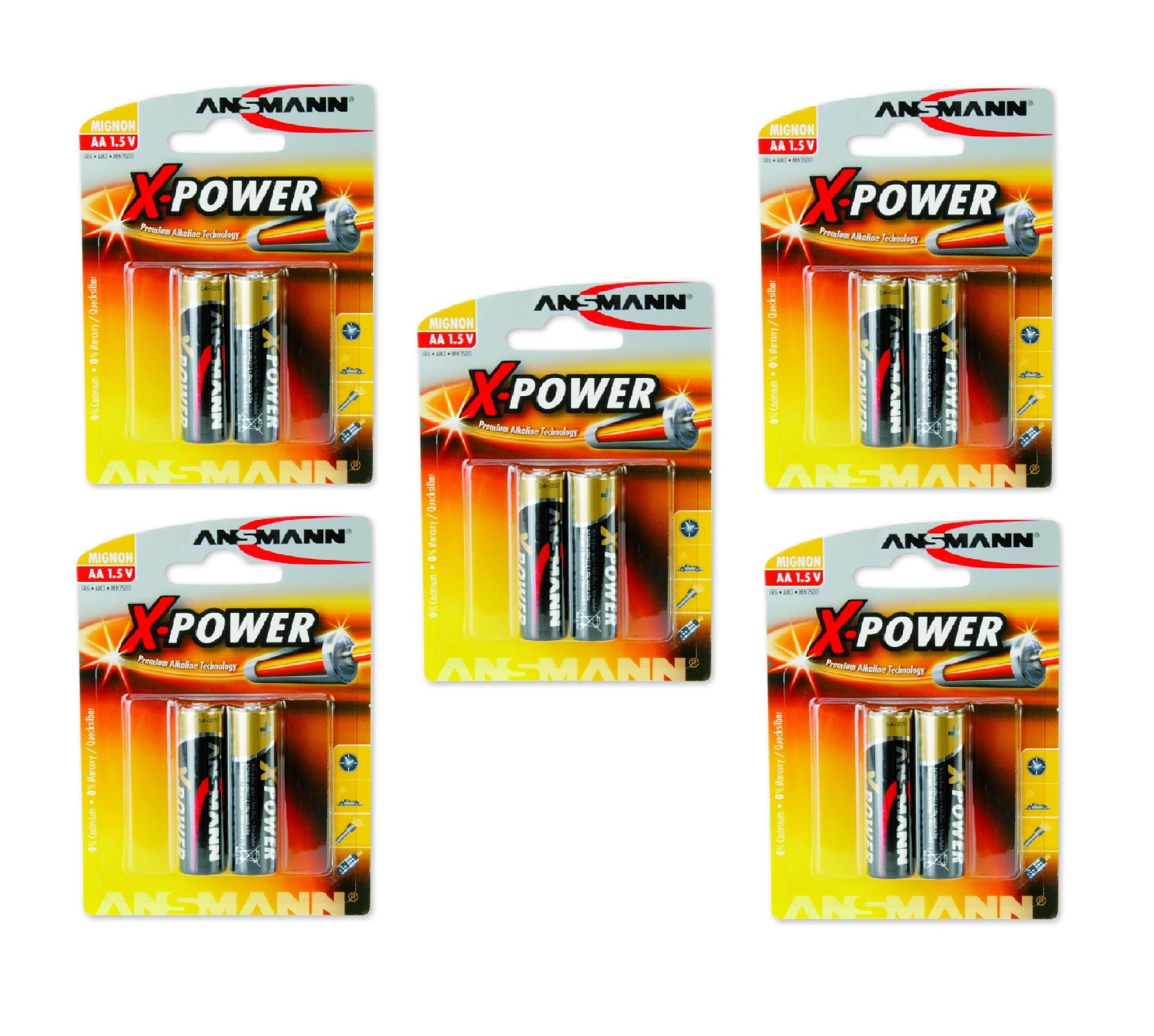 5 vỉ Pin AA X-Power ANSMANN ALKALINE