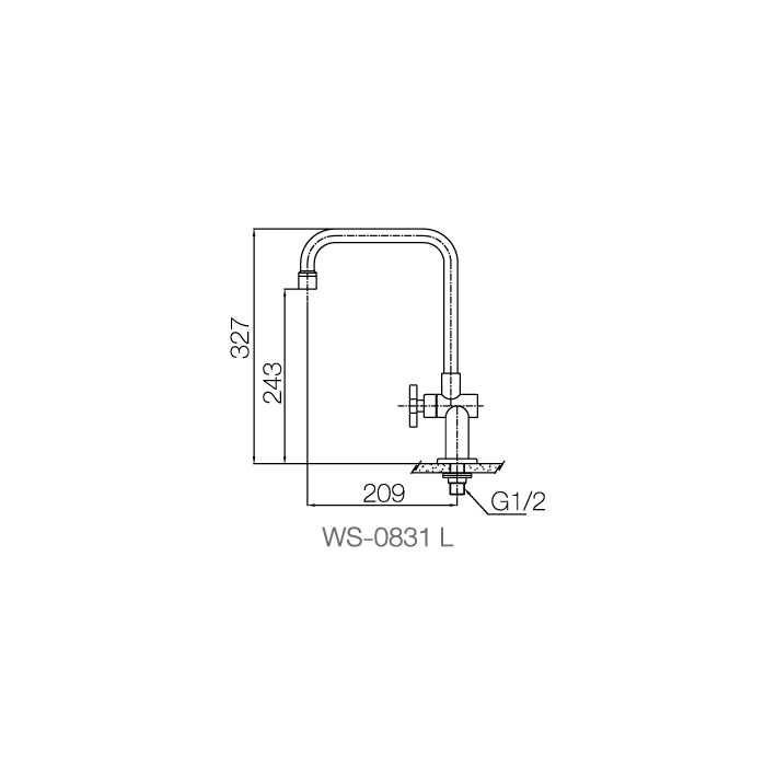 Vòi chậu lạnh - WS-0831L -  INOX SUS 304