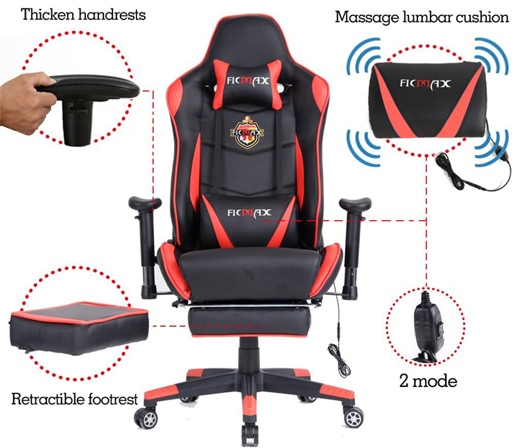 Ghế Chơi Game Ficmax FX-006 Massage - Hàng Chính Hãng