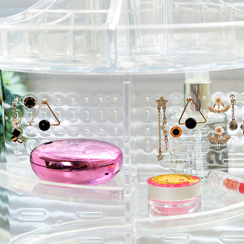  Khay Đựng Son Mỹ Phẩm, Dụng Cụ Trang Điểm  Xoay 360 độ Mica Trong Suốt  Cao Cấp DMCDC007