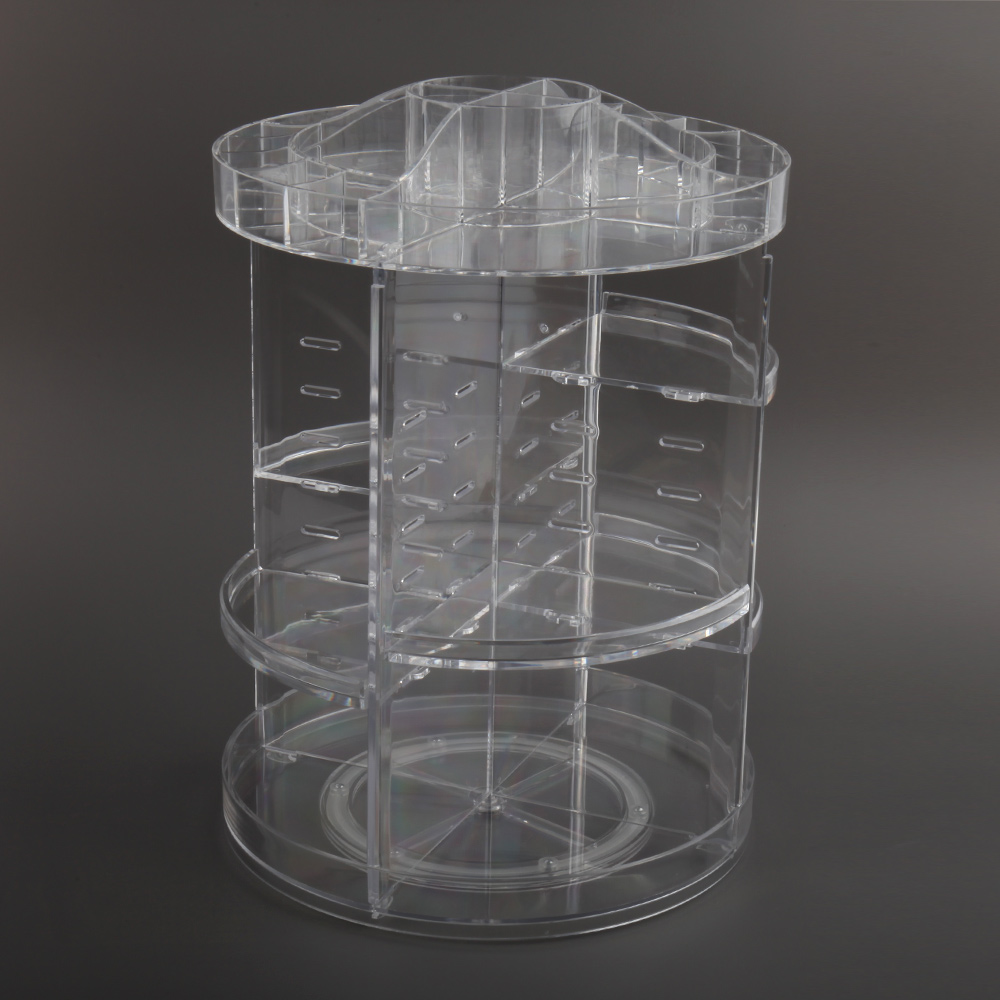  Khay Đựng Son Mỹ Phẩm Xoay 360 độ Mica Trong Suốt  Cao Cấp DMCDC007