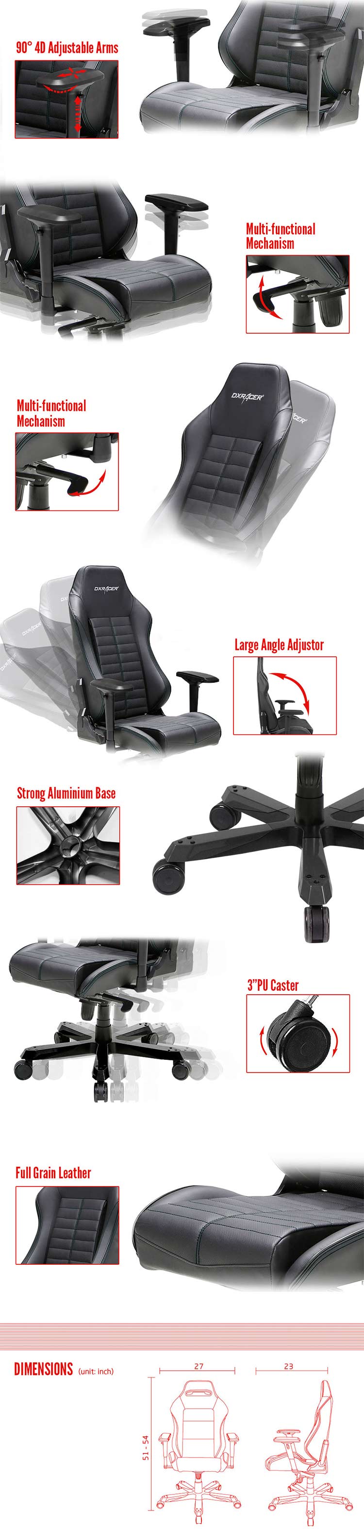 Ghế Chơi Game Iron Series GC-I188-N-S4 DXRacer OH/IS188/N