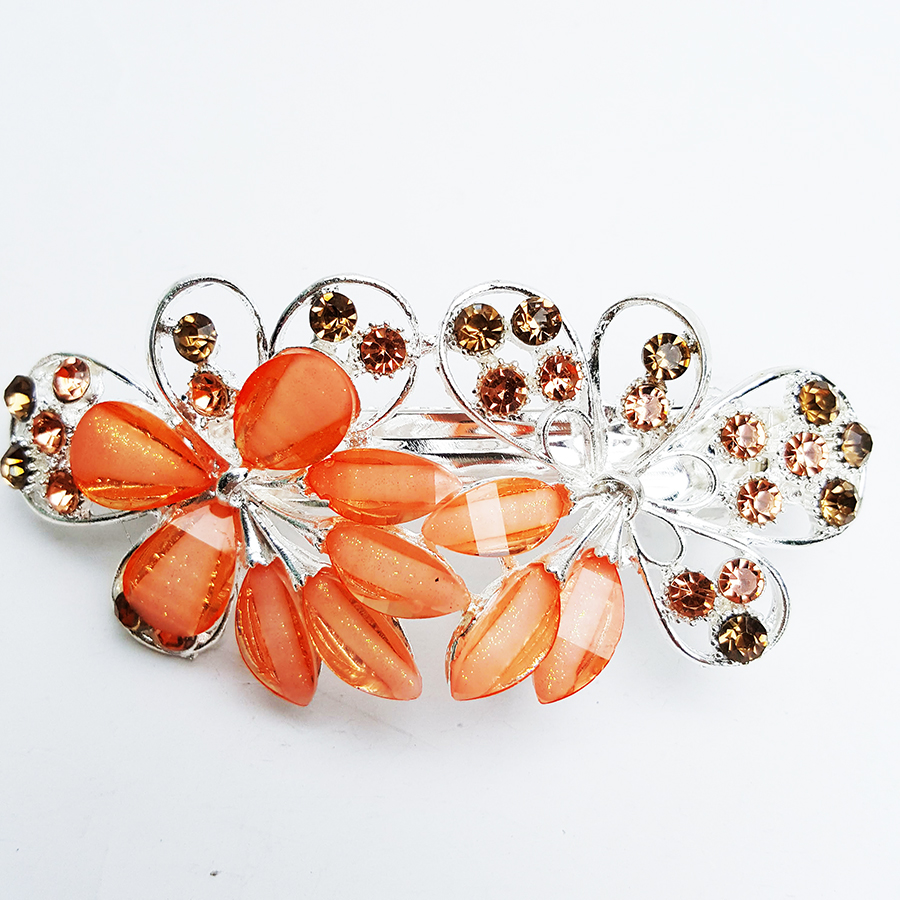 Kẹp Tóc Pha Lê Cao Cấp Hoa Lá Siêu Sang Chảnh