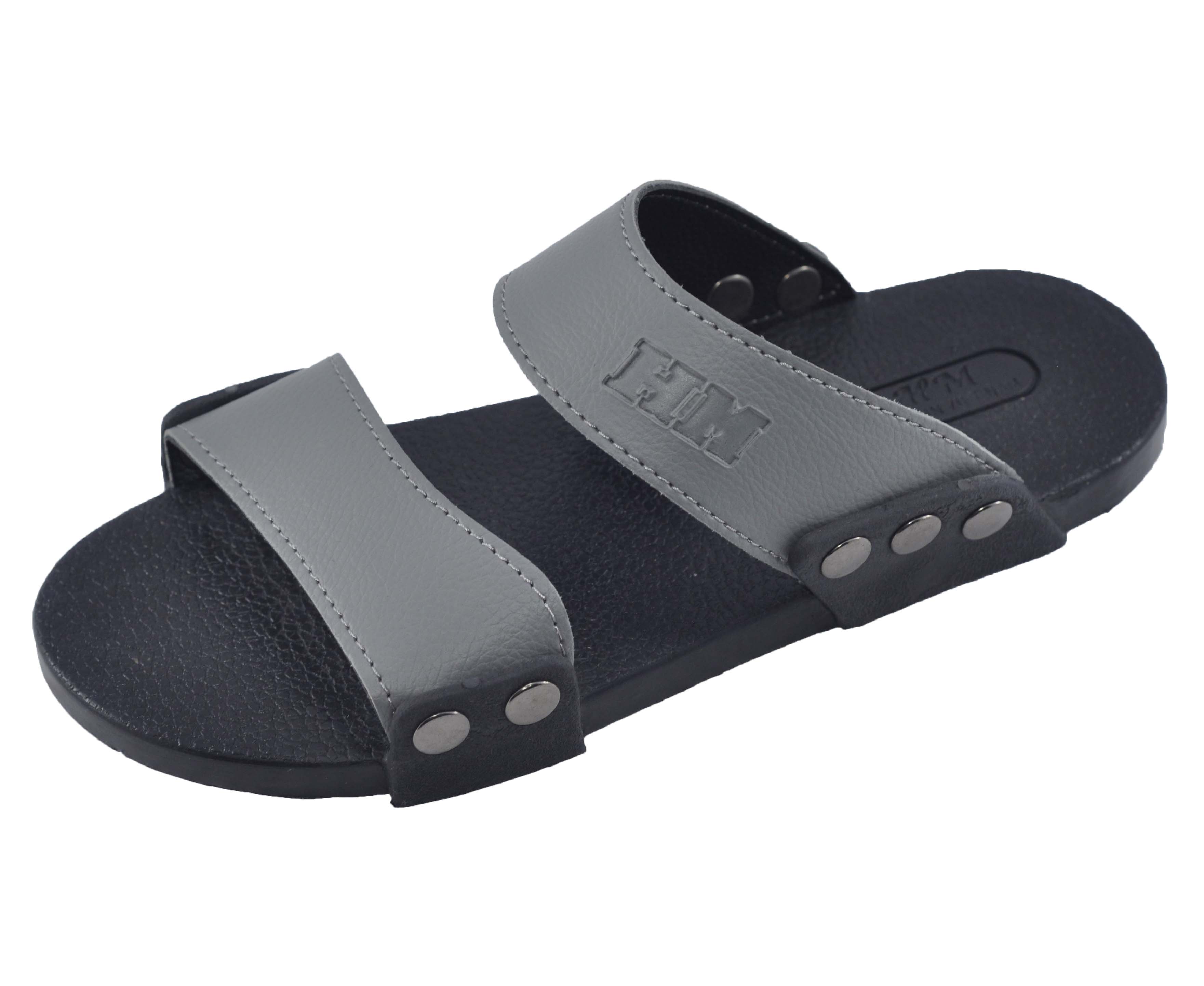 Dép nam da PU da cực mềm, êm chân, bền đẹp - TPU-71 ( Xám)