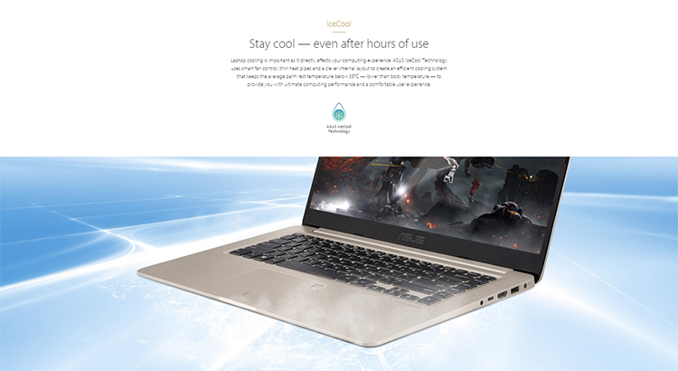 Laptop Asus Vivobook S15 S510UN-BQ182T Core i7-8550U/Win10 (15.6 inch) - Vàng - Hàng Chính Hãng