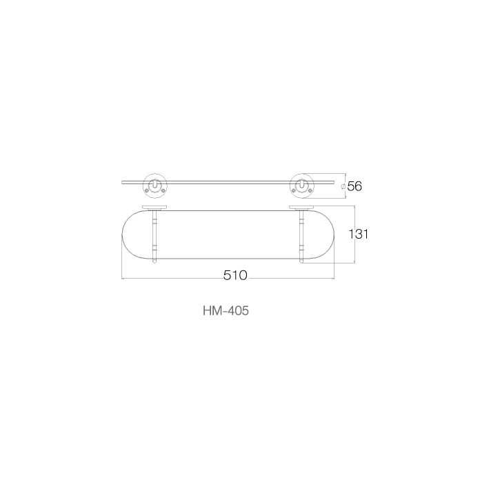 HM-405 - Kệ kính 50cm - INOX SUS 304