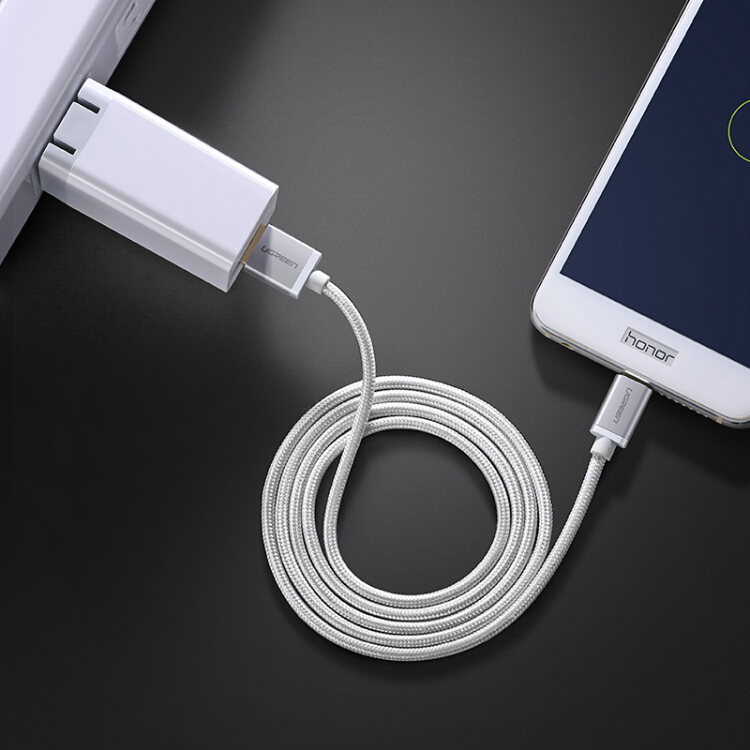 Bộ Cáp Sạc Nhanh Green Union 50557 Gồm Đầu Sạc 2 Cổng Và Cáp Chuyển Dữ Liệu Type-C Cho Các Thiết Bị Android (Huawei P10, Xiaomi Mi 6, Huawei Honor 9 - Trắng