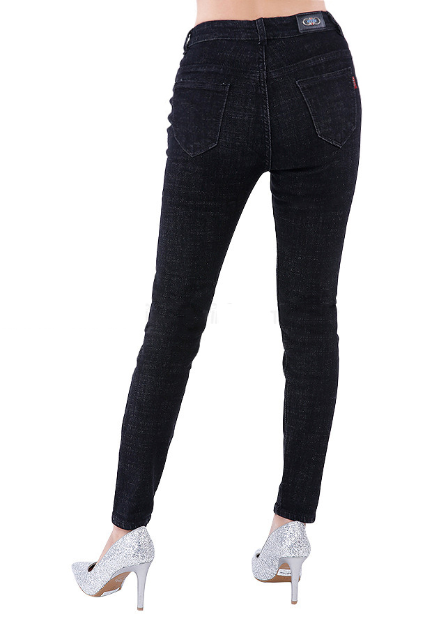 Quần Jean Skinny Đen Xước JD09