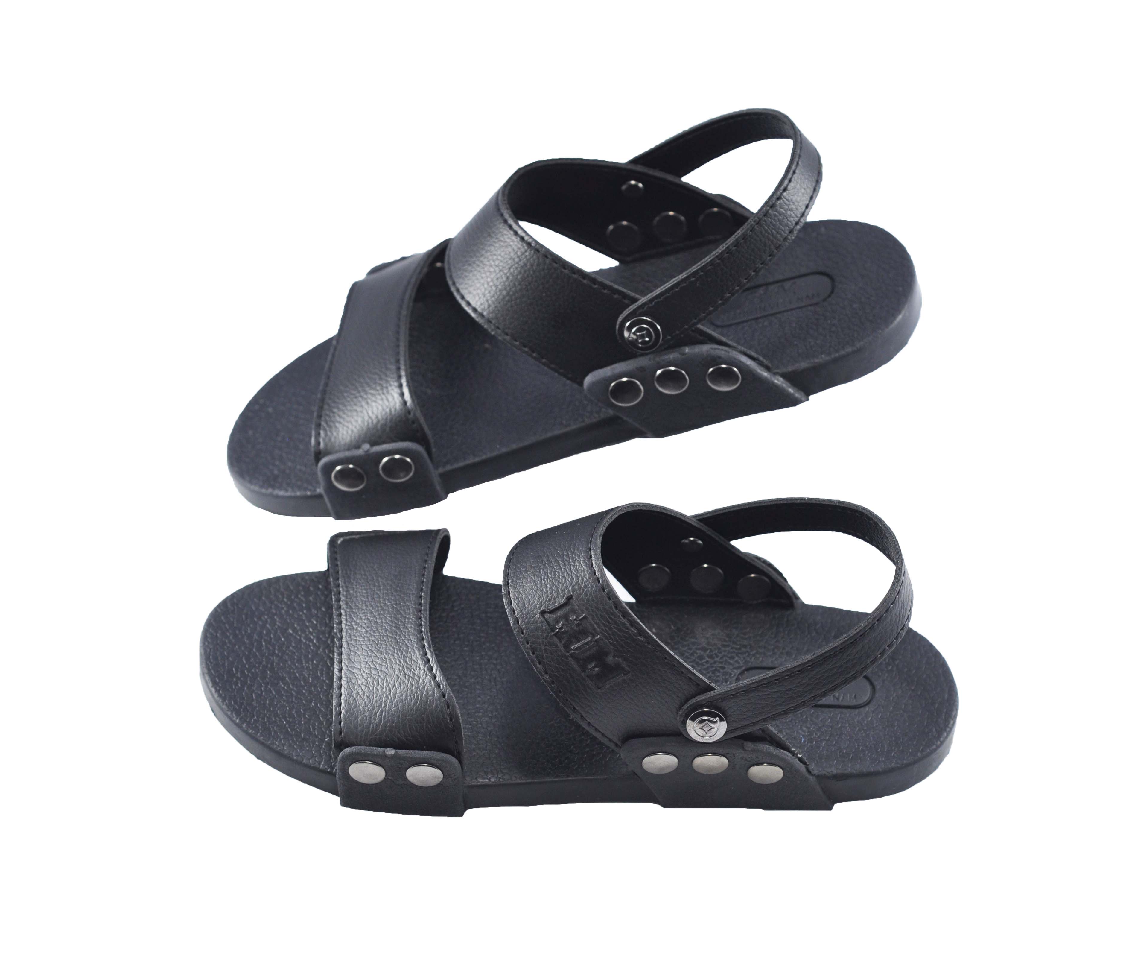 Giày quai hậu nam da PU cao cấp - TPU-11A ( Đen)