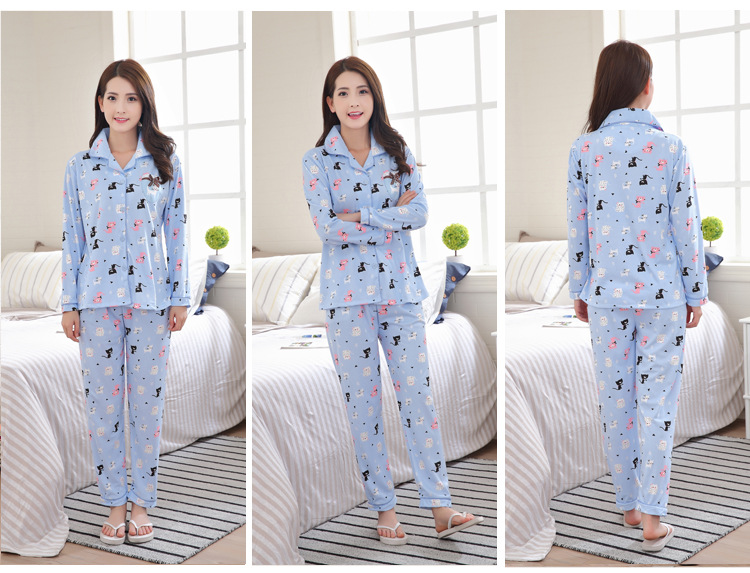 Bộ đồ mặc nhà, đồ ngủ thu đông chất mềm mịn dễ chịu