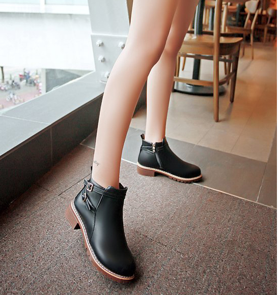 Giày Boot nữ thời trang khóa kéo B090D
