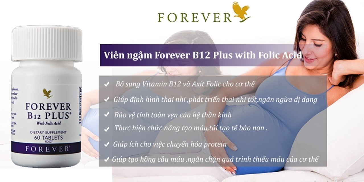 Combo 2 hũ Forever B12 Plus (#188) – kết hợp vitamin B12 và Acid Folic-60 viên/hũ 