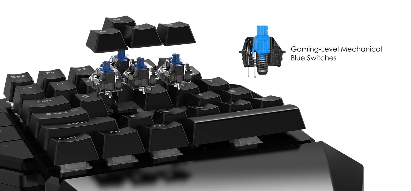 Combo Bàn phím cơ một tay Gamesir GK100 Gaming Keypad + Dock GameSir X1 tặng chuột Dragon