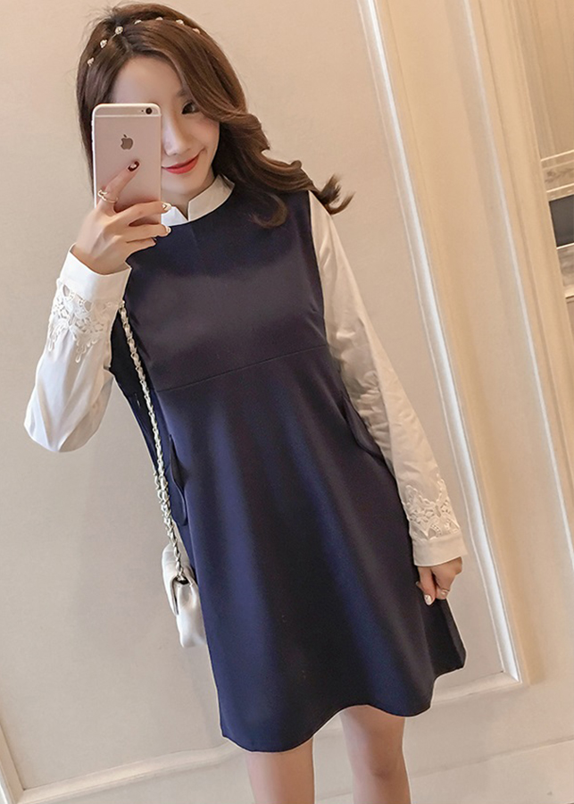 Đầm bầu công sở dáng suông có khóa db29