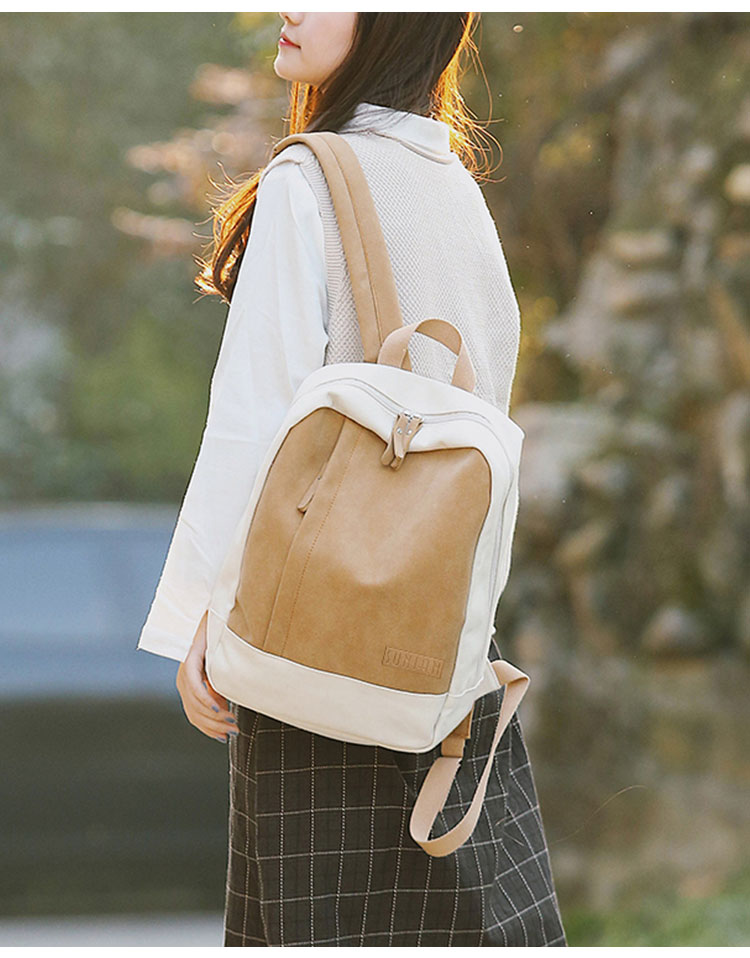 Balo nữ  dễ thương phong cách hàn quốc [hàng nhập] màu vàng da bò DBN156TI