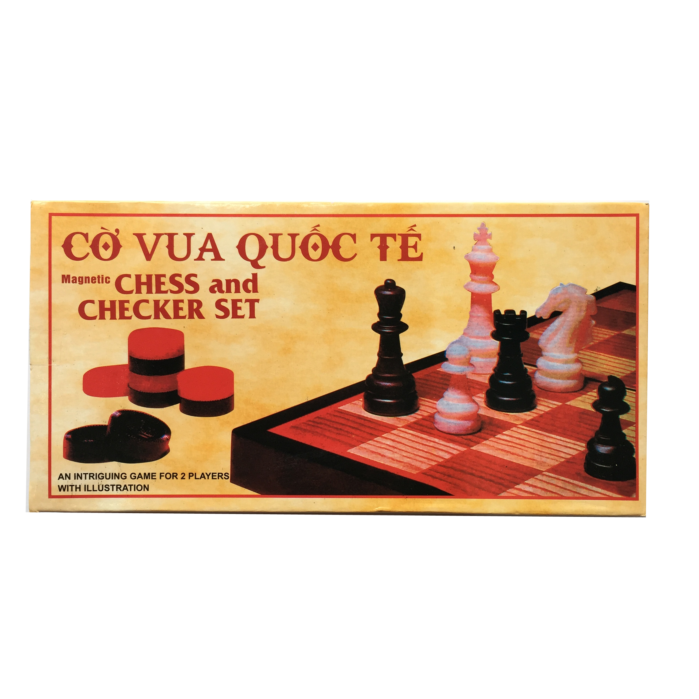 Bộ cờ vua nam châm 31cm x 31cm hộp vàng bàn đen trắng