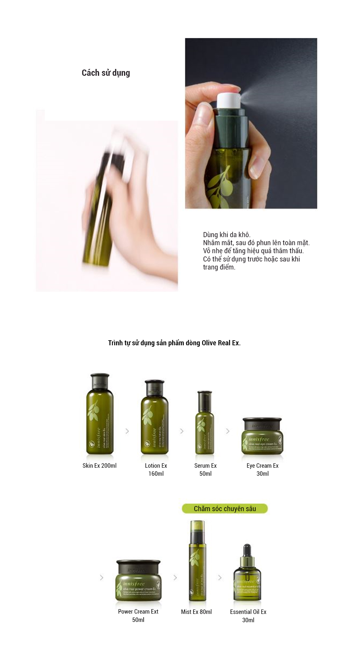 Xịt Khoáng Dưỡng Ẩm Innisfree Olive Real Oil Mist Ex. (80ml)