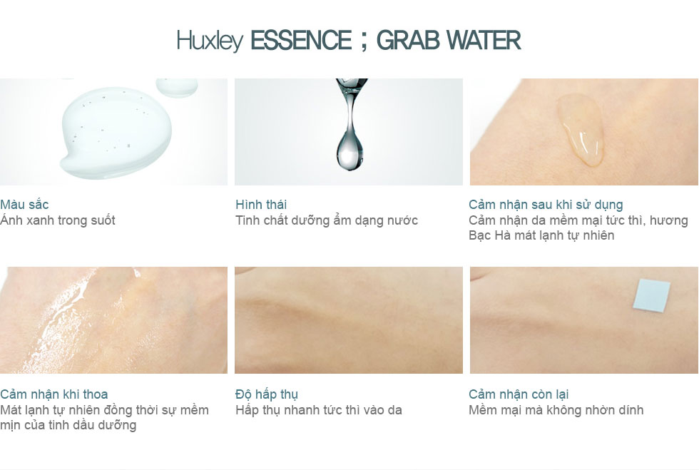 Tinh chất dưỡng ẩm d&agrave;nh cho da kh&ocirc;, da dầu Huxley Essence; Grap Water 5ml (Travel Size)