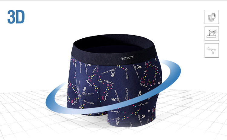 Quần boxer nam Playboy, combo 3 cái, màu đen, xanh, nâu, XL