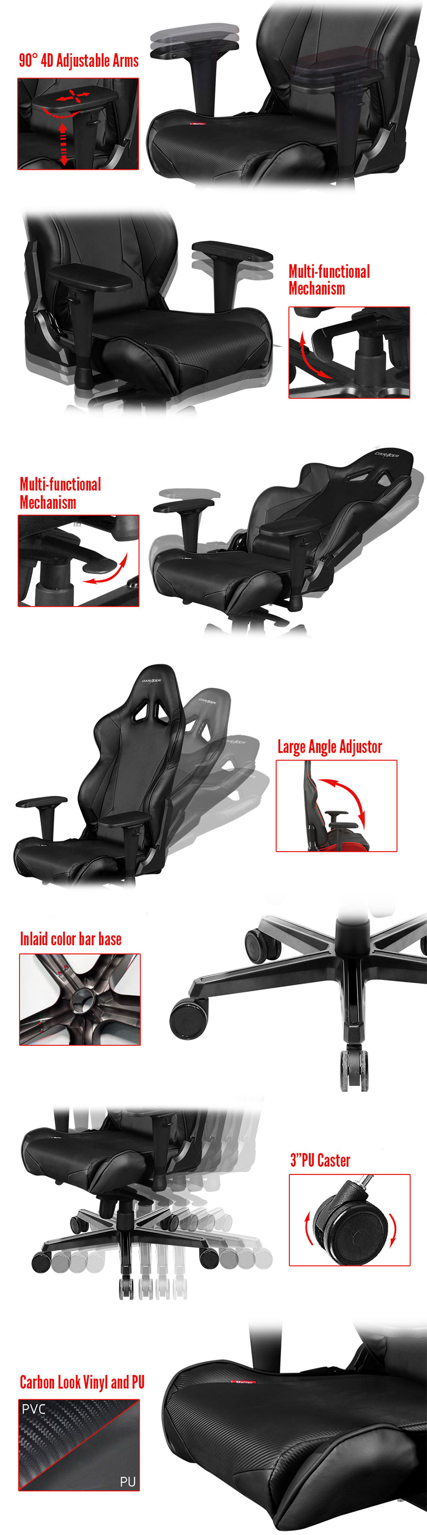 Ghế Chơi Game Racing Pro Series GC-R001-N-V2 DXRacer OH/RV001/N