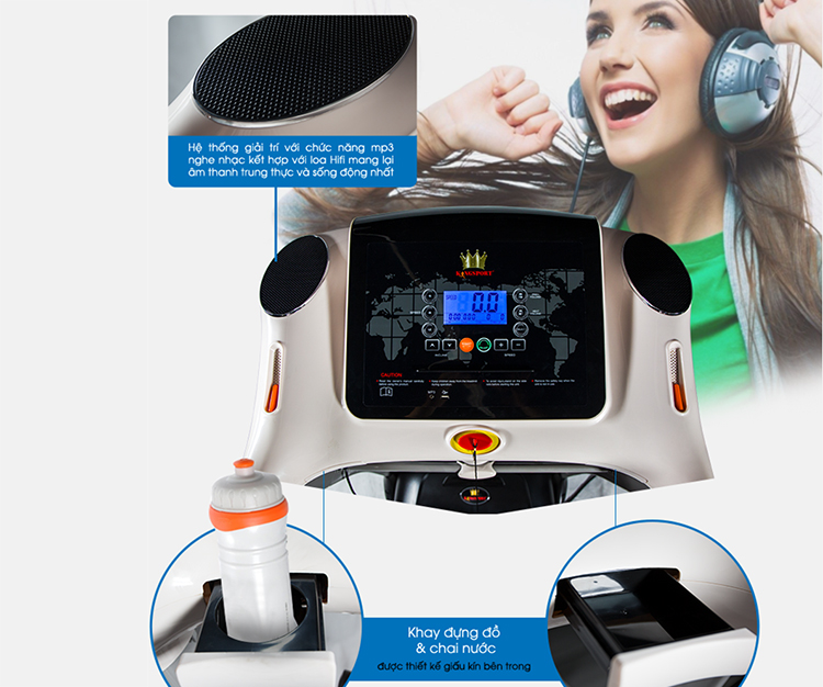 Máy Chạy Bộ Kingsport BK-6000 Đa Năng (Trắng)