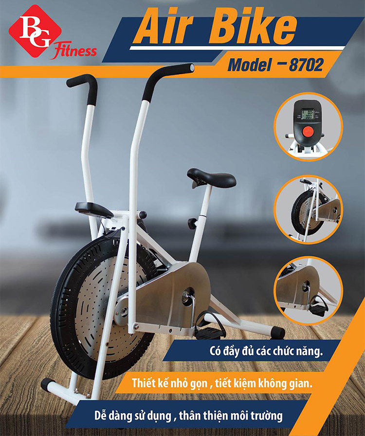 Xe Đạp Tập Thể Dục Air Bike BG 8702 - Trắng