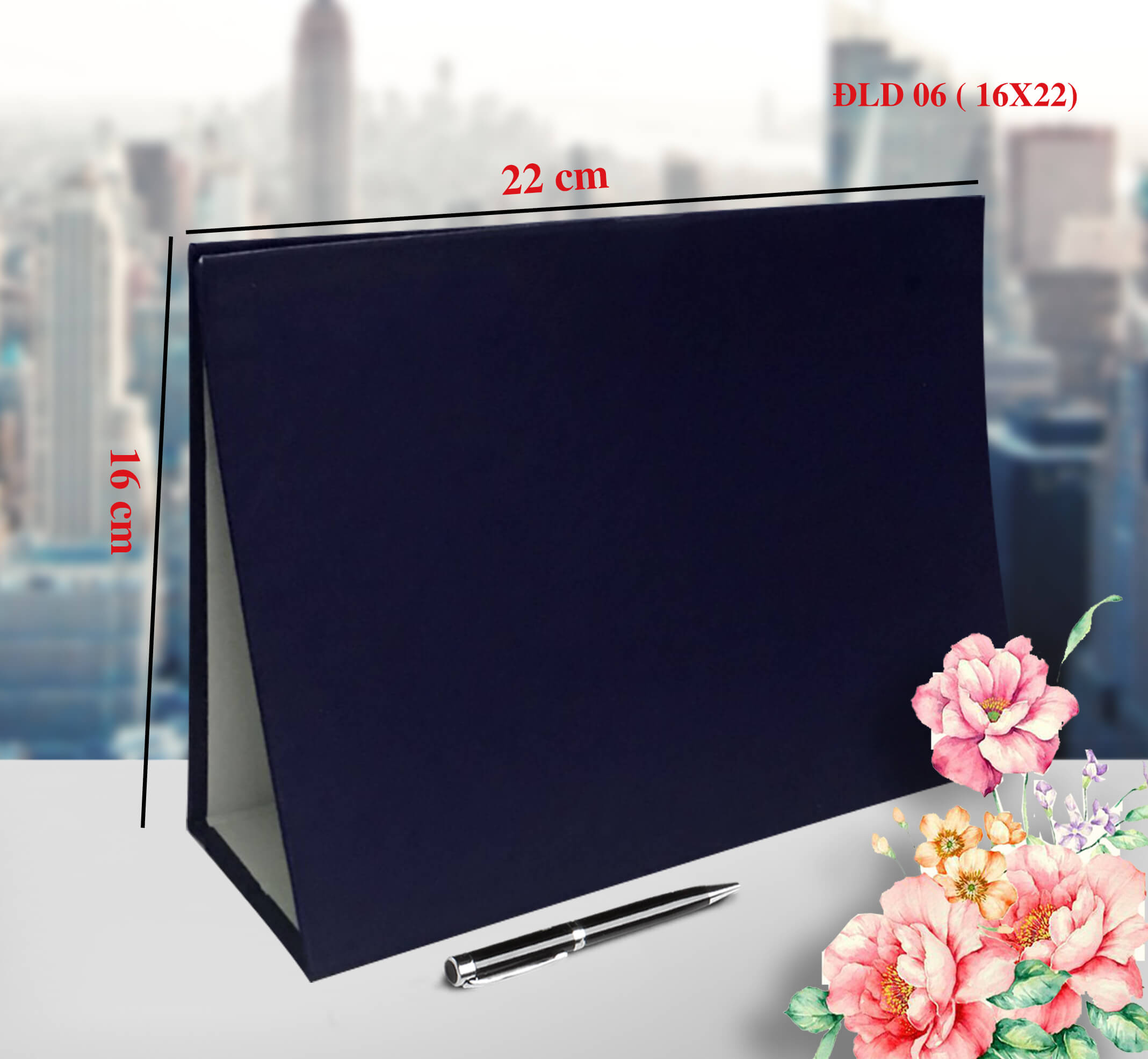 30 đế lịch để bàn ngang 16 x 22 cm  xanh đậm 06