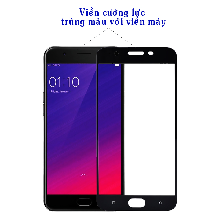 Kính Cường Lực 5D Full Màn Hình Dành Cho Oppo F1s - Màu Đen