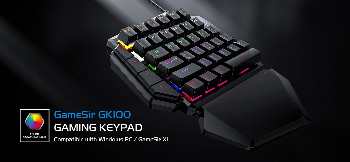 Combo Bàn phím cơ một tay Gamesir GK100 Gaming Keypad + Dock GameSir X1 tặng chuột Dragon