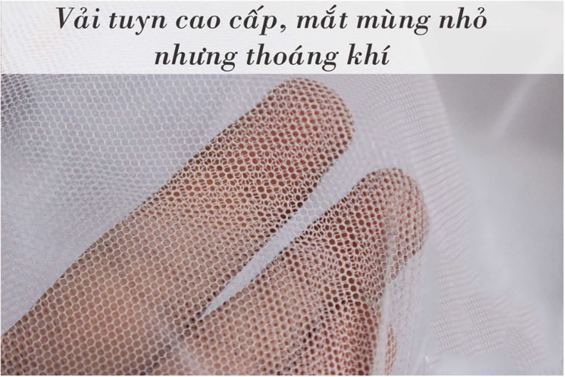 Mùng tự chụp bung cao cấp siêu dày Ánh Sao - 1m8 x 2m - Màu xanh da trời