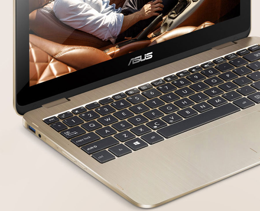 Laptop Asus VivoBook Flip 12 TP203NAH-BP044T Pentium N3350/Win10 (11.6 inch) - Gold - Hàng Chính Hãng
