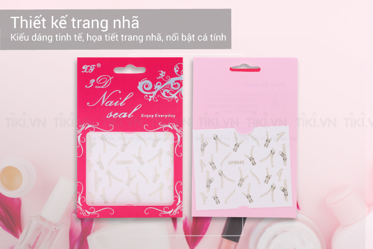 Dán Móng Khóa Kéo Nail Art - Bạc (FreeSize)
