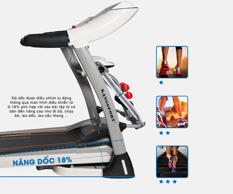 Máy Chạy Bộ Kingsport BK-6000 Đa Năng (Trắng)