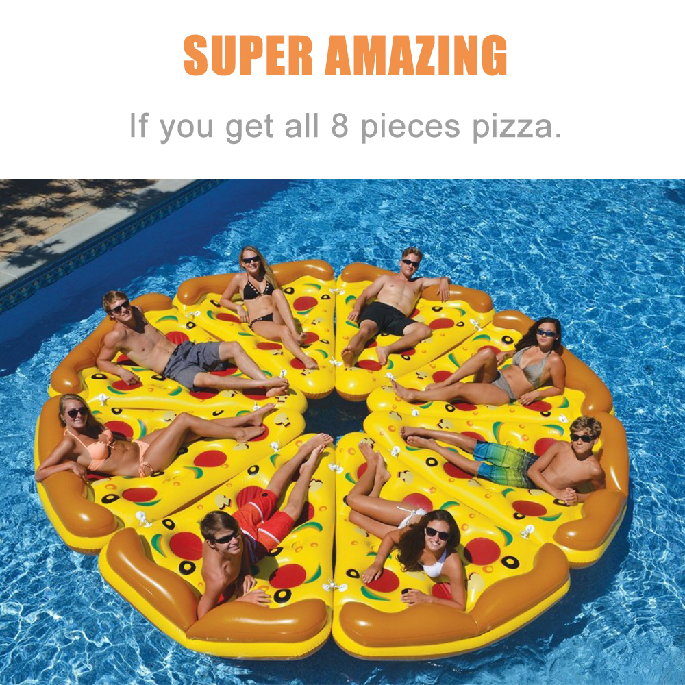 Phao bơi Pizza KHỔNG LỒ kích thước 180x130, thiết kế gấp gọn, họa tiết độc đáo, an toàn nhỏ gọn - DONGDONG