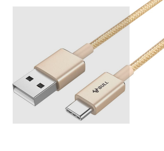 Cáp Sạc Type-C 1m, Đầu Cắm Lỗ USB Cho Samsung/ Huawei/ Millet - Bull GN-J6210 -Vàng Champagne