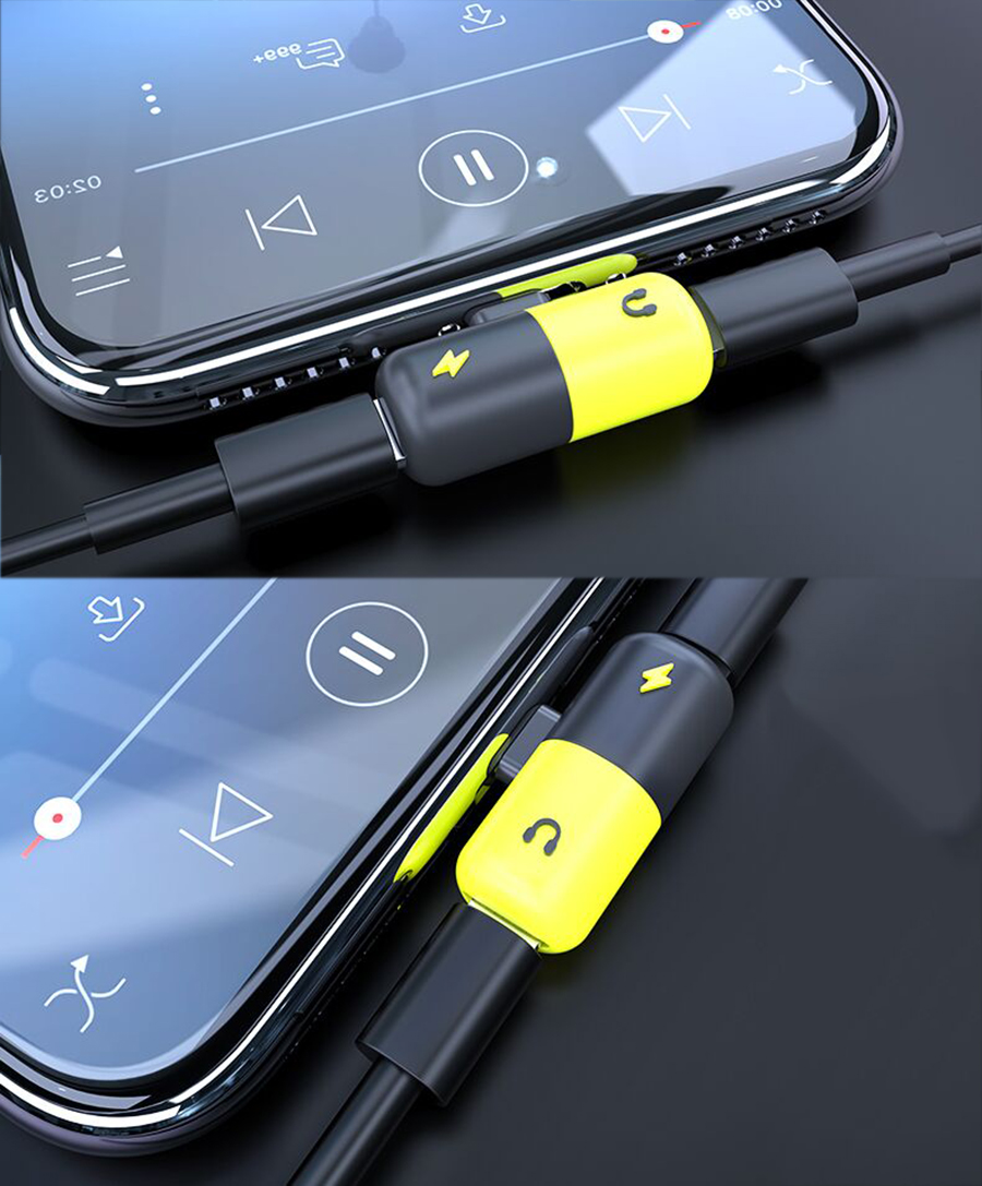 Jack chuyển Lightning UTE vừa Sạc vừa Nghe Nhạc và Đàm Thoại cho Apple iPhone 7,7Plus, 8, 8Plus, X Cao Cấp