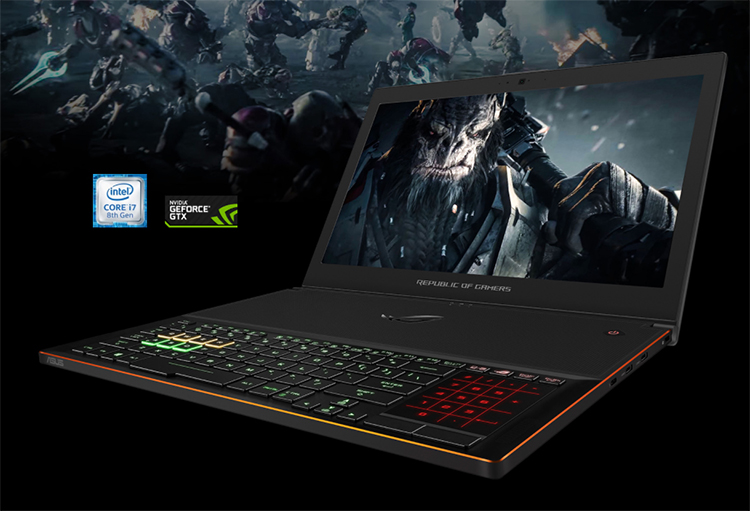 Laptop Gaming Asus ROG Zephyrus GX501GI-EI018T Core i7-8750H/Win10 (15.6 inch) - Black Aluminum - Hàng Chính Hãng