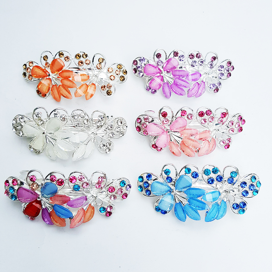 Kẹp Tóc Pha Lê Cao Cấp Hoa Lá Siêu Sang Chảnh