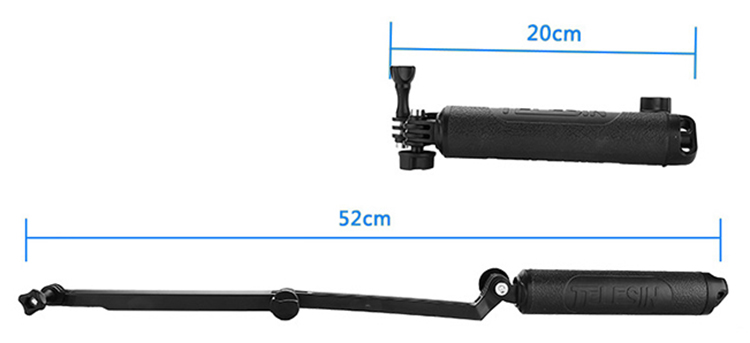 Gậy 3 Khúc Telesin Dành Cho Camera Action Gopro